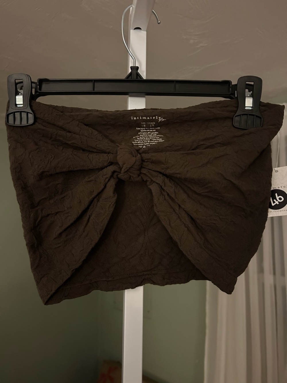 Free People Brown Textured Knot Front Tube top